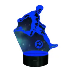 GENERICO - Lámpara Ilusión 3d Jugador de Fútbol 7 Colores