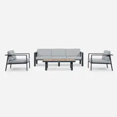 ROSEN - Living de Terraza Natadola 3 Cuerpos - 4 Piezas Gris