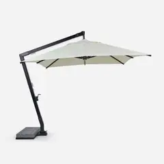 ROSEN - Quitasol Fibra Vidrio Rectangular Pedestal Negro