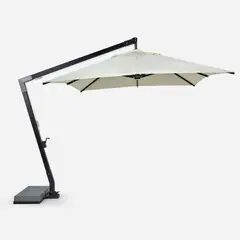 ROSEN - Quitasol FibraVidrio Cuadrado con Pedestal 3x4x8 Negro