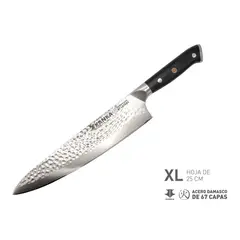 KANKA - - Cuchillo Chef XL 25cm Acero Damasco 67 Capas con Funda