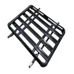 FLAMINGOS - Parrilla Carga Auto Aluminio Negra 127 cms x 90 cms + Barra Porta Equipaje 120 cms