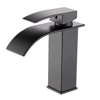 GENERICO - Llave monomando para lavamanos negro mate cascada