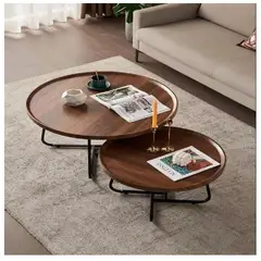 HOMER DESIGN - Juego Mesa De Centro Living Madera Natural