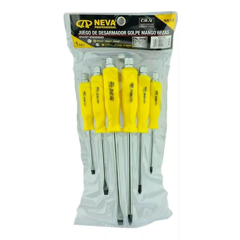 Kit Set Juego De Destornilladores De Golpe 6 Piezas Neva a $5.500