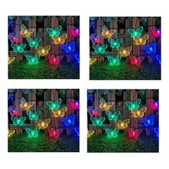GENERICO - Guirnalda Solar Mariposa Plana 6m 30led Multicolor