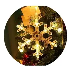 GENERICO - Luces Guirnalda Copo De Nieve Navidad Solar 30led CALIDA