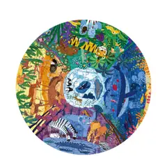MIDEER - Puzzle 150Pcs Redondo Animales Alrededor Del Mundo