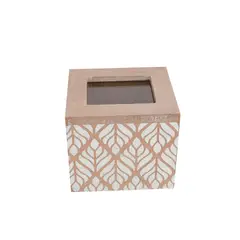 HOMEWELL - Caja de Té Madera Diseño 9.5x8.5x8.5cm