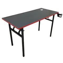 SM - Mesa Plegable Roja Trabajo Pesado Pata Fierro Uso Industrial 130cm.