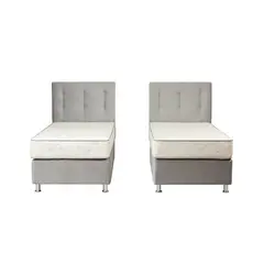 SPOMO - Combo Duplex Alegro T3500 Capitoné 1 Plaza Silver