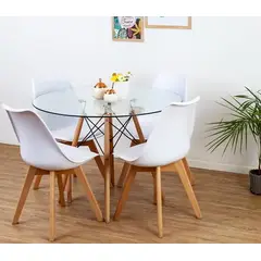 GENERICO - Comedor circular 100cm mas 6 sillas tulip