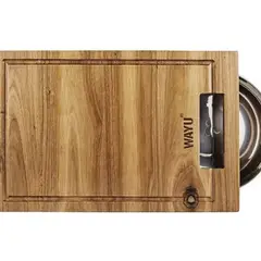 WAYU - TABLA MADERA BOWL ACERO