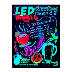 ESHOPANGIE - Pizarra Led Luminosa 60x80 Cm 6 Plumones, Paño Y Control