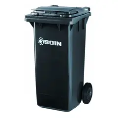 GENERICO - CONTENEDOR DE RESIDUOS PLASTICO CON RUEDAS GRIS 120 LTS.
