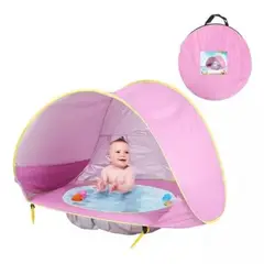OEM - PISCINA CON CARPA PORTATIL PARA NIÑOS ROSADO