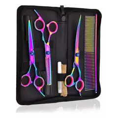 GENERICO - Set De Tijeras Peluqueria Canina Kit De Aseo Para Mascotas