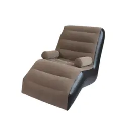 GENERICO - Sofa Sillon Silla Puff Inflable Apoya Brazos Bomba Manual Cafe CH