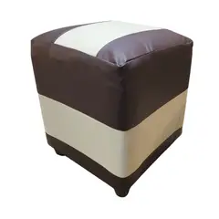 GENERICO - Pouf Bicolor Eco Cuero 35x35x42 Muebles Rimar