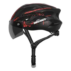 DEFENSOR FOREVER - Casco De Bicicleta Con Visera - Negro Con Rojo