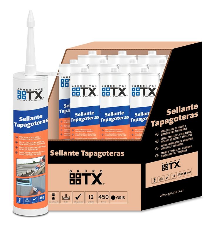 12 Un X Sellante Tapagoteras - Grupo Tx, Cartucho 300 Ml
