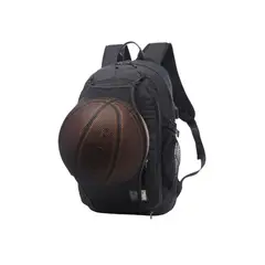 BABYLUNA - Mochila Impermeable con Carga USB y Malla Porta Balón Negro