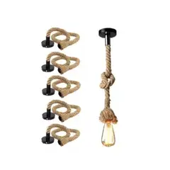 ELECTRICA STORE - PACK 6 LÁMPARAS SOQUETE SOGA COLGANTE DECORATIVO E27