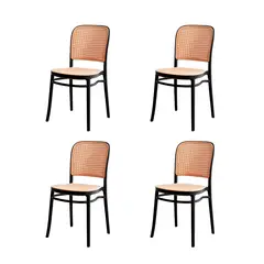 GLOBAL LATIN GROUP - Pack 4 Sillas De Comedor Con Agujero Arya - Marron
