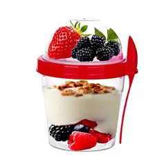 TITIZ - Vaso Para Yogurt Frutas y Cereales 500ml Cuchara