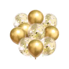 BABYLUNA - Set 12 Globos Premium para Fiestas Dorado más Inflador