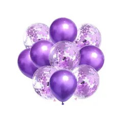 BABYLUNA - Set 12 Globos Premium para Fiestas Morado más Inflador