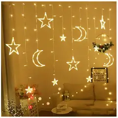 GENERICO - Luces Navidad Guirnalda De Luces Cascadas Estrella Luna