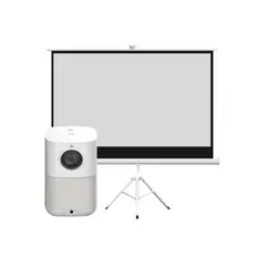 LEVO - Telón 80 pulgadas + Proyector LED Portátil Infinity