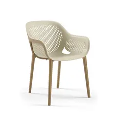 ROCA NEGRA - Silla Atra de polipropileno reforzado con fibra de vidrio color Beige y Coffe