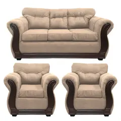 AMERICA DECORA - Juego de living 3-1-1 Taurus Beige