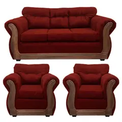 AMERICA DECORA - Living Con Resorte Estructural 5 Cuerpos 3-1-1 Taurus X Burdeo