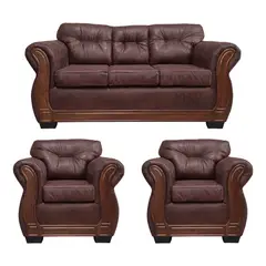AMERICA DECORA - Living Con Respaldo Confortable 5 Personas Taurus 3+1+1 Envejecido X