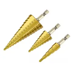 LISM - Set 3 Brocas Cónicas Hss Acero Rápido Titanio Metal 288007