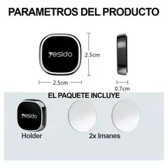 YESIDO - Soporte Holder Porta Celular Magnetico Para Auto C81 Negro
