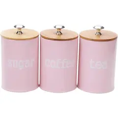 WAKESHOME - Set de 3 Recipientes de Cocina Vintage para Café Té y Azúcar
