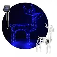GENERICO - Reno Navideño Luz Led Solar Decorativo 120cm Azul