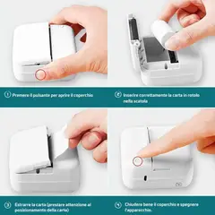 BLUEDREAMER - Mini Impresora Térmica Portátil Bluetooth Con 13 Rollos De Accesorios