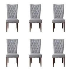 SWEET HOGAR - Pack 6 sillas modelo botones color Gris