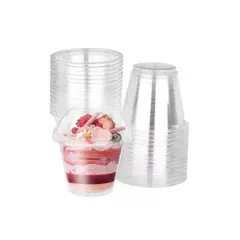 GENERICO - Vaso Pet + Tapa Domo Sin Hoyo 9 OZ / 270 ml