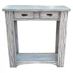 MARFELD MUEBLES - Mesa de arrimo una division y dos cajones gris 80cm