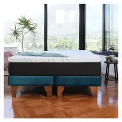 LATAM HOME - CAMA ZEN TOP FOAM SOFT TELA AZUL PETROLEO 2PZA