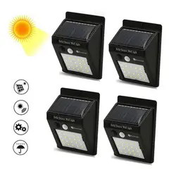 GENERICO - PACK DE 4 FOCOS LED SOLAR EXTERIOR CON SENSOR