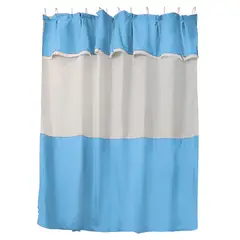 LUNA - Juego Cortina para Baño 6 Piezas Celeste Lisa