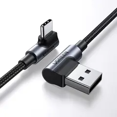 UGREEN - Cable Curvo USB-AUSB-C 3A MAX Trenzado 2M