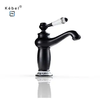 GENERICO - Llave Monomando Lavamanos Vintage Black Ceramic Kébel FK